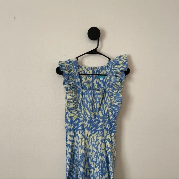 Sika Efe Maxi Dress Women’s Blue White Yellow Floral Size 2